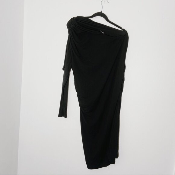 New Birgitte Herskind Bjorg One Shoulder Jersey Knit Dress Black Size M - Picture 4 of 8